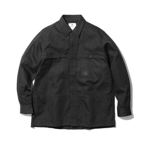 TAKIBI Light Denim Utility Shirt blk SH 21AU401 hero 01